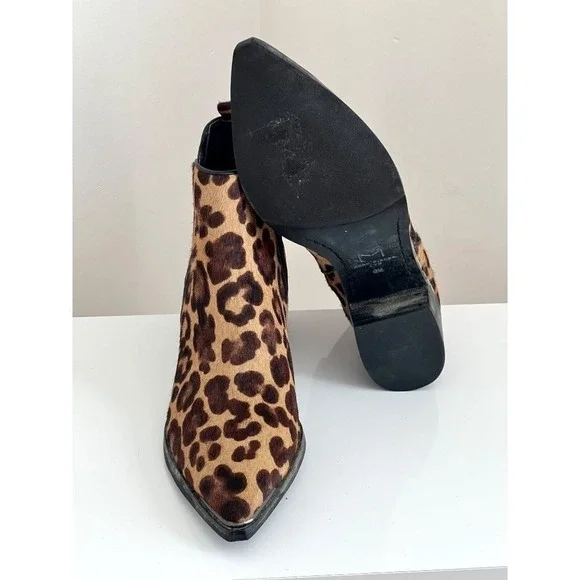Marc Fisher‎ Mlyalely Genuine Calf Hair pointy toe block heel Bootie size 6 - Picture 10 of 12